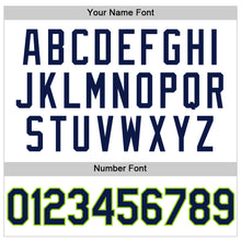 Загрузить изображение в средство просмотра галереи, Custom White Navy-Neon Green Authentic Throwback Basketball Jersey