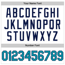 Загрузить изображение в средство просмотра галереи, Custom White Teal-Navy Authentic Throwback Basketball Jersey