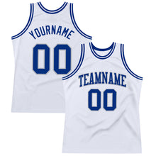 Загрузить изображение в средство просмотра галереи, Custom White Royal-Gray Authentic Throwback Basketball Jersey