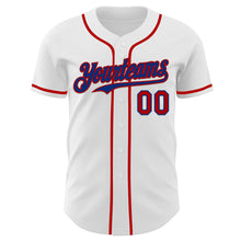 Load image into Gallery viewer, Custom White Red-Royal Authentic Baseball Jersey