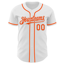 Load image into Gallery viewer, Custom White Orange Authentic Baseball Jersey