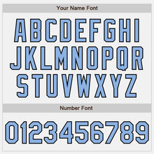 Load image into Gallery viewer, Custom White Light Blue Black-Red Authentic Baseball Jersey