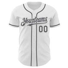 Load image into Gallery viewer, Custom White Steel Gray Authentic Baseball Jersey