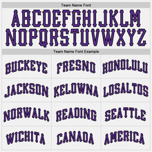 Load image into Gallery viewer, Custom White Purple-Black Authentic Baseball Jersey