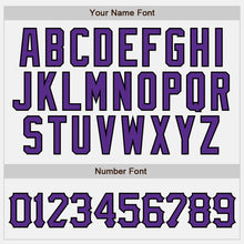 Load image into Gallery viewer, Custom White Purple-Black Authentic Baseball Jersey