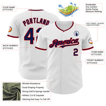 Load image into Gallery viewer, Custom White Navy-Red Authentic Baseball Jersey