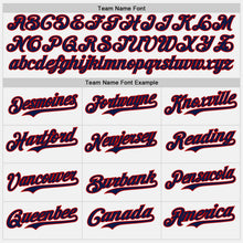 Load image into Gallery viewer, Custom White Navy-Red Authentic Baseball Jersey