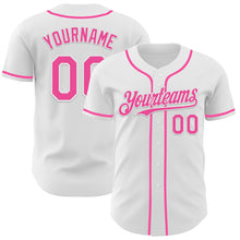 Загрузить изображение в средство просмотра галереи, Custom White Pink Authentic Baseball Jersey