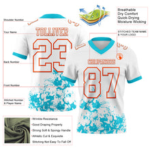 Загрузить изображение в средство просмотра галереи, Custom White Lakes Blue-Orange 3D Pattern Splash Authentic Football Jersey