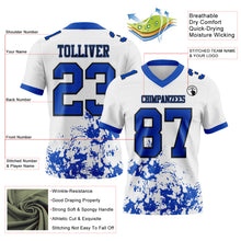 Load image into Gallery viewer, Custom White Thunder Blue-Black 3D Pattern Splash Authentic Football Jersey