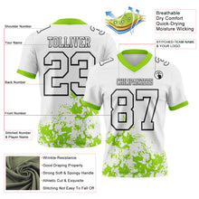 Charger l'image dans la galerie, Custom White Neon Green-Black 3D Pattern Splash Authentic Football Jersey