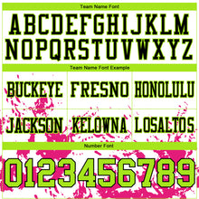 Laden Sie das Bild in den Galerie-Viewer, Custom White Neon Green Hot Pink-Black 3D Pattern Splash Authentic Football Jersey