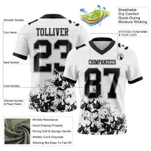 Загрузить изображение в средство просмотра галереи, Custom White Black-Gray 3D Pattern Splash Authentic Football Jersey