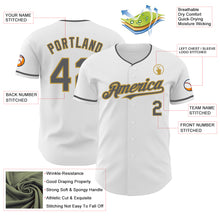 Load image into Gallery viewer, Custom White Steel Gray-Old Gold Authentic Baseball Jersey