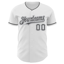 Load image into Gallery viewer, Custom White Steel Gray-Gray Authentic Baseball Jersey