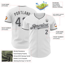 Load image into Gallery viewer, Custom White Steel Gray-Gray Authentic Baseball Jersey