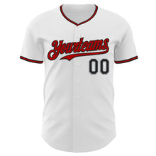 Charger l'image dans la galerie, Custom White Black Gray-Red Authentic Baseball Jersey