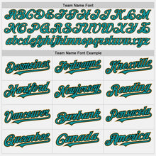 Load image into Gallery viewer, Custom White Teal Black-Old Gold Authentic Baseball Jersey