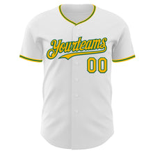 Charger l'image dans la galerie, Custom White Gold-Kelly Green Authentic Baseball Jersey