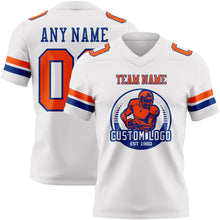 Load image into Gallery viewer, Custom White Orange-Royal Authentic Football Jersey