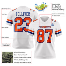 Load image into Gallery viewer, Custom White Orange-Royal Authentic Football Jersey