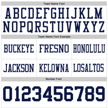 Load image into Gallery viewer, Custom White Navy Authentic Football Jersey