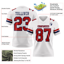Load image into Gallery viewer, Custom White Red-Navy Authentic Football Jersey