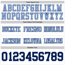 Load image into Gallery viewer, Custom White Navy-Light Blue Authentic Football Jersey