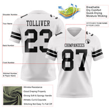 Load image into Gallery viewer, Custom White Black Authentic Football Jersey