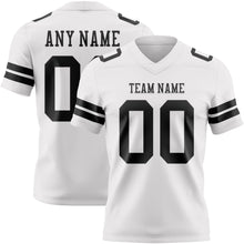 Load image into Gallery viewer, Custom White Black Authentic Football Jersey