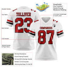 Load image into Gallery viewer, Custom White Red-Black Authentic Football Jersey