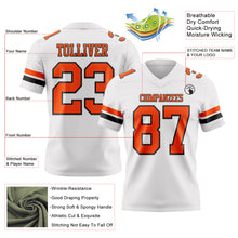 Load image into Gallery viewer, Custom White Orange-Black Authentic Football Jersey