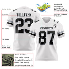 Load image into Gallery viewer, Custom White Black-Gray Authentic Football Jersey