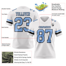 Load image into Gallery viewer, Custom White Light Blue-Black Authentic Football Jersey