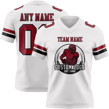 Load image into Gallery viewer, Custom White Cardinal-Black Authentic Football Jersey