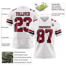 Load image into Gallery viewer, Custom White Cardinal-Black Authentic Football Jersey