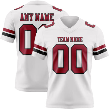 Custom White Cardinal-Black Authentic Football Jersey