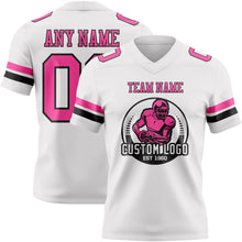 Load image into Gallery viewer, Custom White Pink-Black Authentic Football Jersey