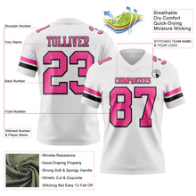 Load image into Gallery viewer, Custom White Pink-Black Authentic Football Jersey
