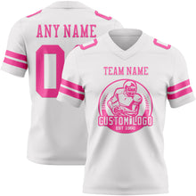 Load image into Gallery viewer, Custom White Pink Authentic Football Jersey