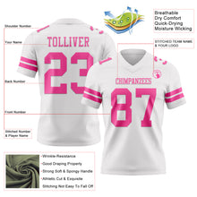 Load image into Gallery viewer, Custom White Pink Authentic Football Jersey
