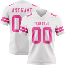 Load image into Gallery viewer, Custom White Pink Authentic Football Jersey