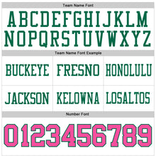 Load image into Gallery viewer, Custom White Pink-Kelly Green Authentic Football Jersey