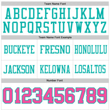 Load image into Gallery viewer, Custom White Pink-Aqua Authentic Football Jersey