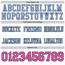 Load image into Gallery viewer, Custom White Pink Black-Light Blue Authentic Football Jersey