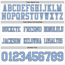 Load image into Gallery viewer, Custom White Light Blue-Steel Gray Authentic Football Jersey