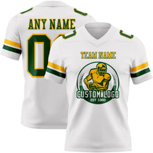 Load image into Gallery viewer, Custom White Green-Gold Authentic Football Jersey