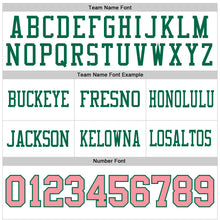 Load image into Gallery viewer, Custom White Medium Pink-Kelly Green Authentic Football Jersey
