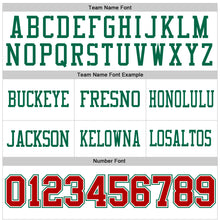 Laden Sie das Bild in den Galerie-Viewer, Custom White Red-Kelly Green Authentic Football Jersey