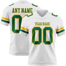 Загрузить изображение в средство просмотра галереи, Custom White Kelly Green-Gold Authentic Football Jersey